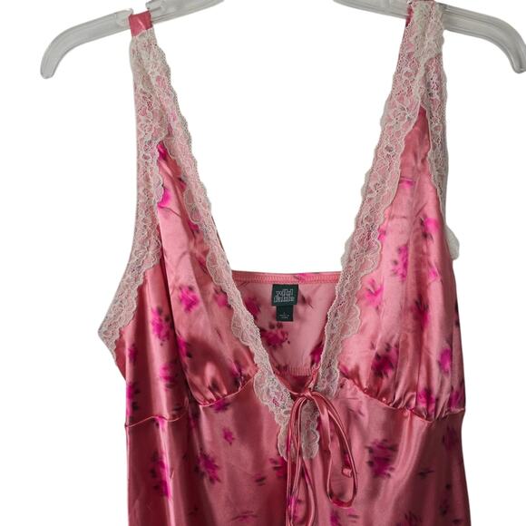 Wild Fable  Salmon Pink Satin Lace Babydoll Slip Dress Whimsical Fairycore L - Picture 6 of 14